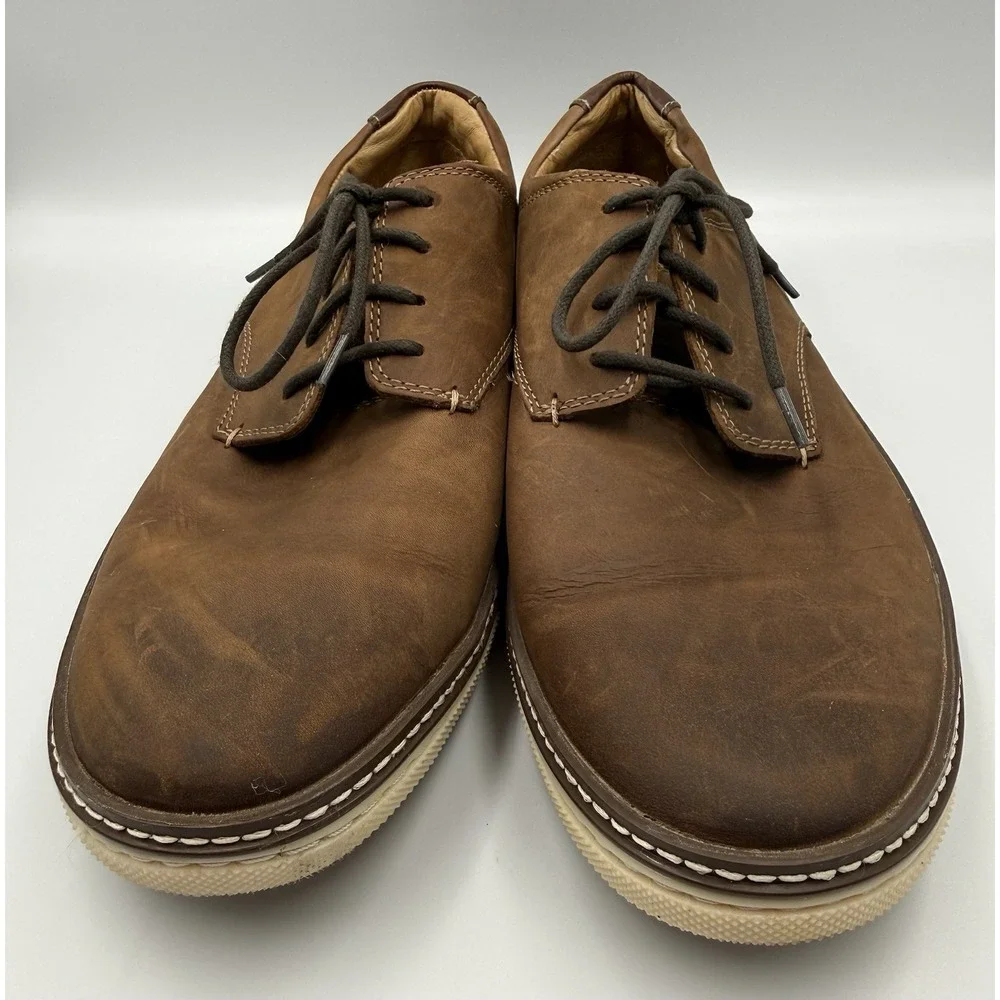 Johnston‎ Murphy J&M Mens 10M Brown Sheepskin Oxford Dress Shoes